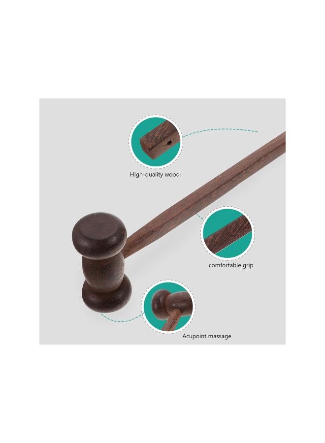 silvercnc Massage Hammer Wooden Back Massage Stick Trigger Point Beat Massager Shoulder Body Tapping Stick Neck Hammer Pat Massage Tools  - Image 2