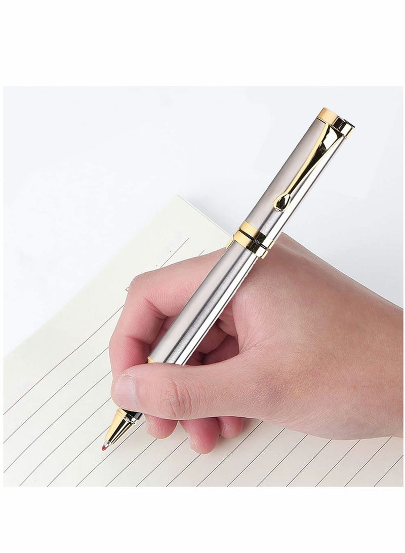 Luxury Black Ballpoint Pen Set with Chrome Trim - 0.5mm Tip, 2 Ink Refills, Elegant Gift Box for Students & Executives, Perfect for Office Use - Image 3