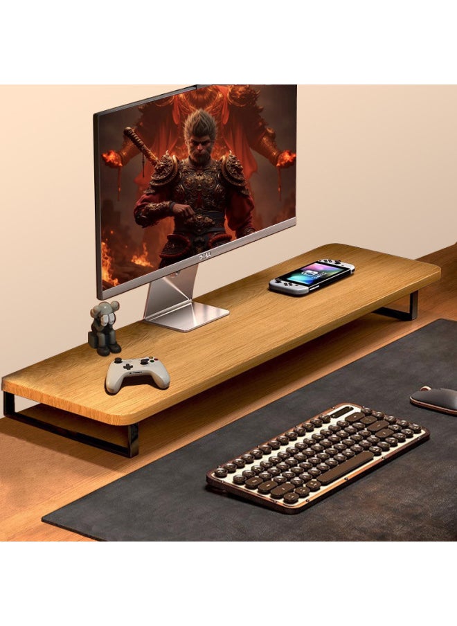 Desktop Computer Elevated Rack Monitor Bracket Office Desktop Rack Station Storage Rack Notebook Bottom Bracket-Colour:60*20 Walnut Color