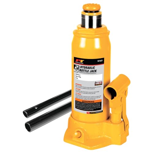 Performance Tool W1621 2-Ton (4,000 lbs.) Heavy Duty Hydraulic Bottle Jack,Yellow - Image 1