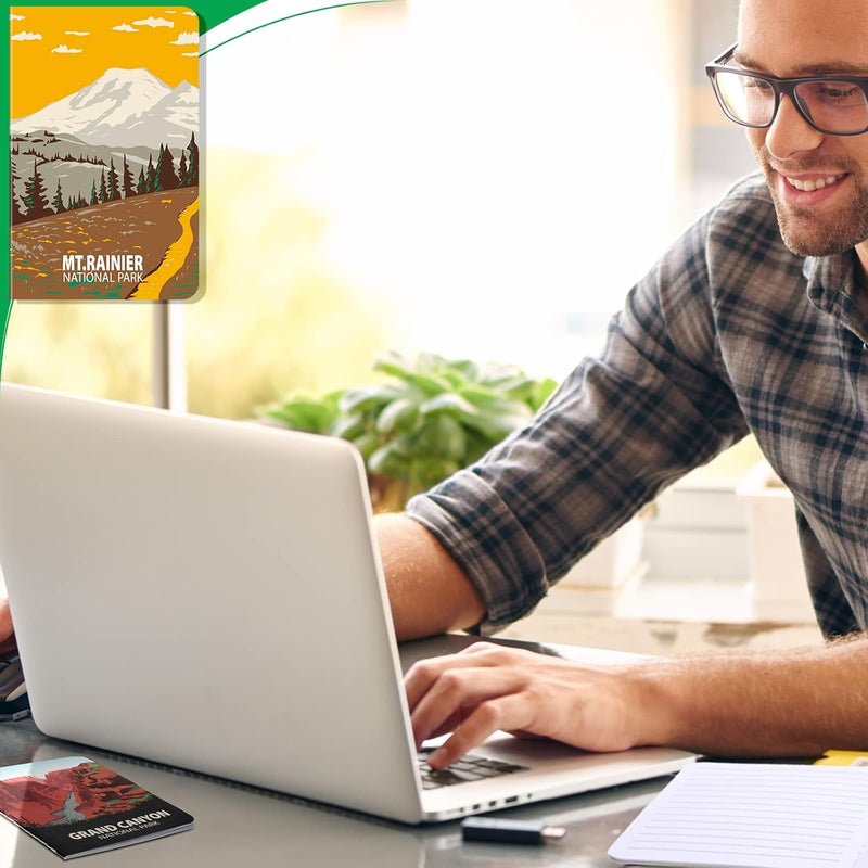 Sureio 20 Pack National Park Mini Notebook Pocket Adventure Notebook Memo Book Mountain Art Prints Small Notepad for Adventure Seekers Hikers Travellers 32 x 5 Inches10 Styles - Image 4