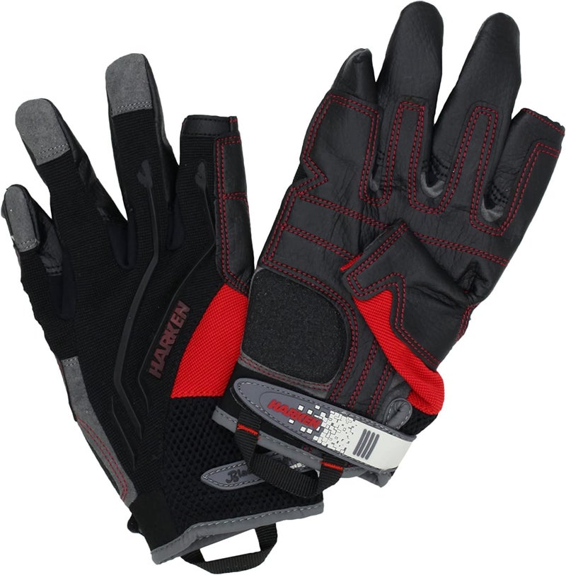 HARKEN Premium Sailing Protective Gloves Mens Full Finger Reflex Black Medium Model 2084M - Image 2