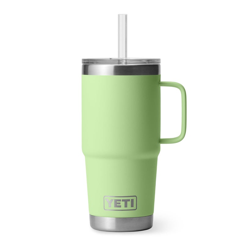 YETI Rambler 25 oz Tumbler with Handle and Straw Lid, Travel Mug Water Tumbler, Vacuum Insulated Cup with Handle, Stainless Steel, Key Lime - Image 1