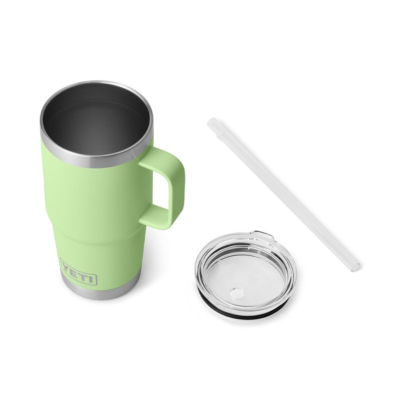 YETI Rambler 25 oz Tumbler with Handle and Straw Lid, Travel Mug Water Tumbler, Vacuum Insulated Cup with Handle, Stainless Steel, Key Lime - Image 4
