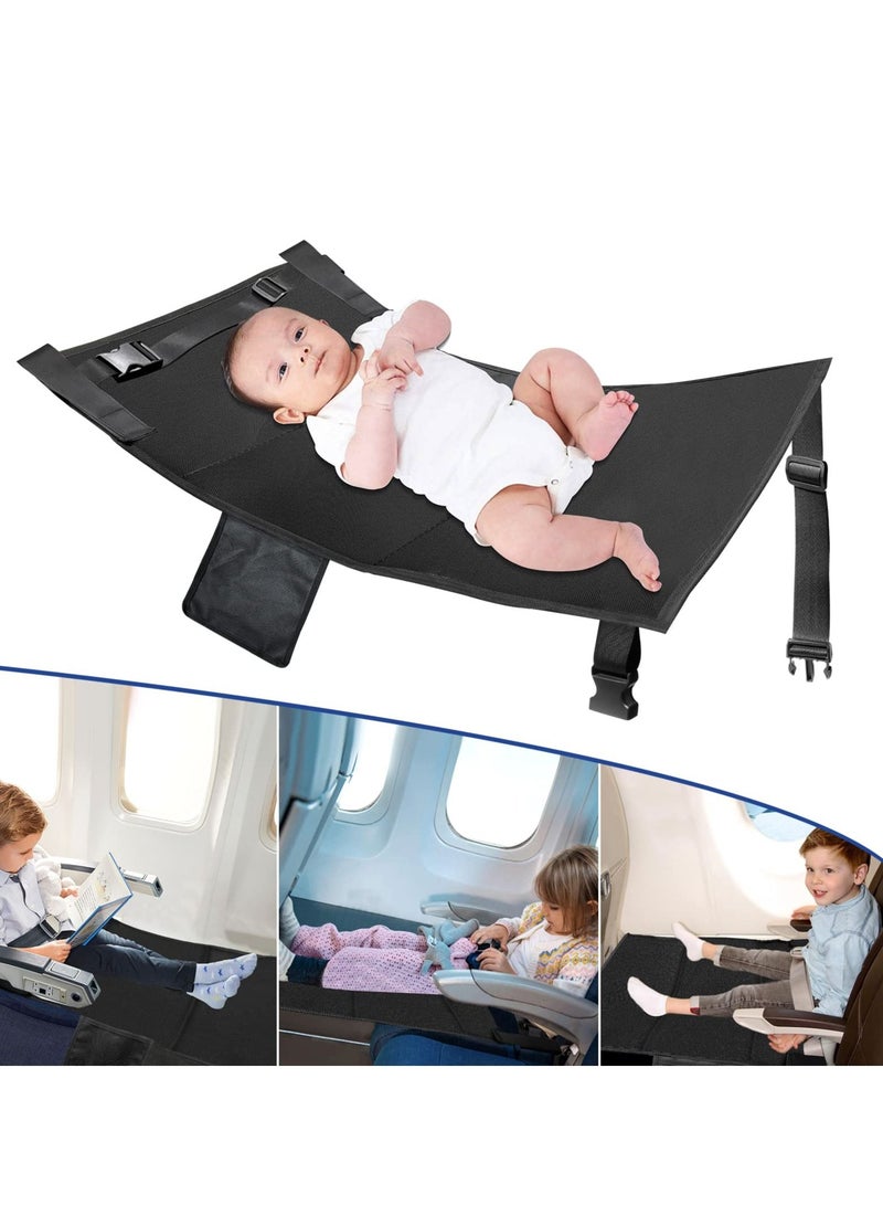 MIXDE Airplane Seat Extender for Kids, Portable Travel Airplane Footrest, Baby Airplane Bed with Side Pockets, Flying Travel Essentials with Extended Area 11×4.7 in for Leg Rest & Lie Down - Image 1