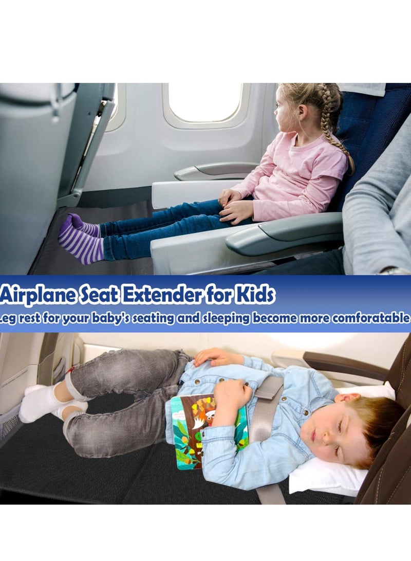 MIXDE Airplane Seat Extender for Kids, Portable Travel Airplane Footrest, Baby Airplane Bed with Side Pockets, Flying Travel Essentials with Extended Area 11×4.7 in for Leg Rest & Lie Down - Image 2