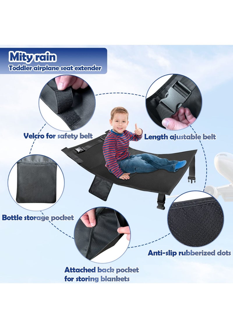 MIXDE Airplane Seat Extender for Kids, Portable Travel Airplane Footrest, Baby Airplane Bed with Side Pockets, Flying Travel Essentials with Extended Area 11×4.7 in for Leg Rest & Lie Down - Image 3