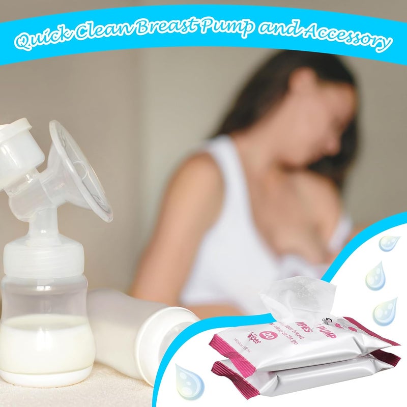 Threlaco 6 Pack 120 Count Breast Pump Wipes Quick Clean and Irritant Free Resealable Convenient Breast Pump Cleaning Wipes Hygienic Breastfeeding SuppliesPink - Image 5
