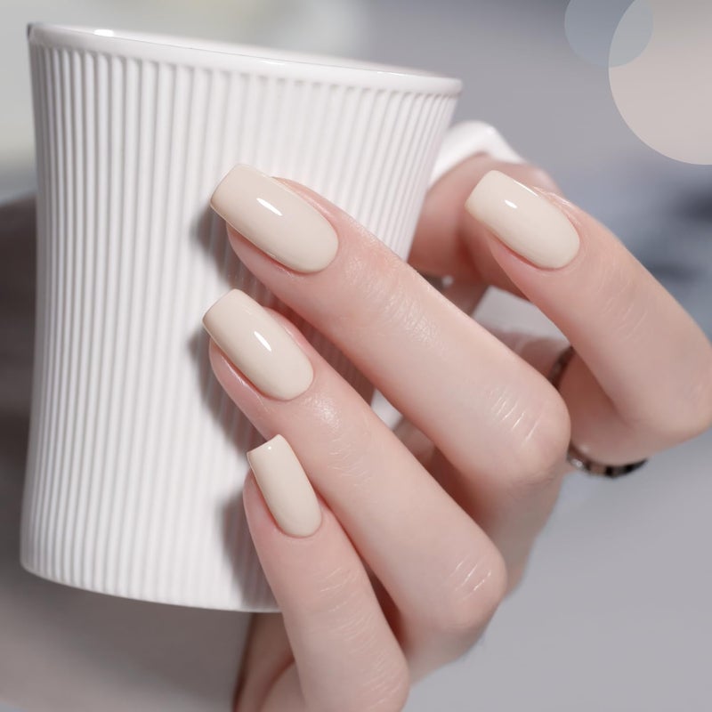 GAOY Neutral Gel Nail Polish Set, 6 Colors Blue Green Beige White, UV Light Cure Gel Polish for Salon and Nail Art DIY at Home - Image 3