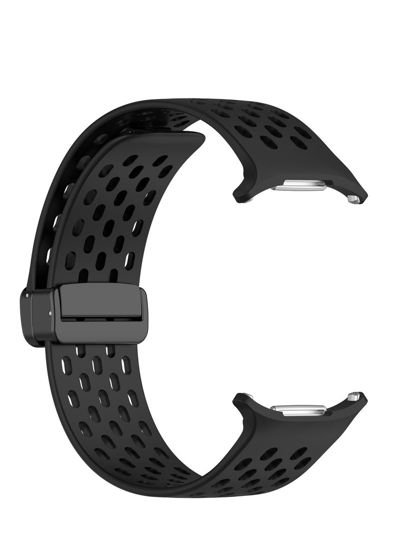 Generic - 2024 Newest Upgraded Silicone Watch Bands Intended for Samsung Galaxy Watch 7 Ultra 47mm Smartwatch Breathable Sport Straps (Black) - Image 1