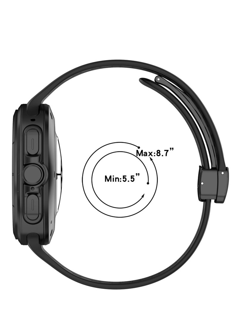 Generic - 2024 Newest Upgraded Silicone Watch Bands Intended for Samsung Galaxy Watch 7 Ultra 47mm Smartwatch Breathable Sport Straps (Black) - Image 1