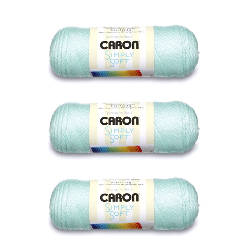 Caron Simply Soft Soft Green Yarn  3 Pack of 170g6oz  Acrylic  4 Medium Worsted  315 Yards  KnittingCrochet