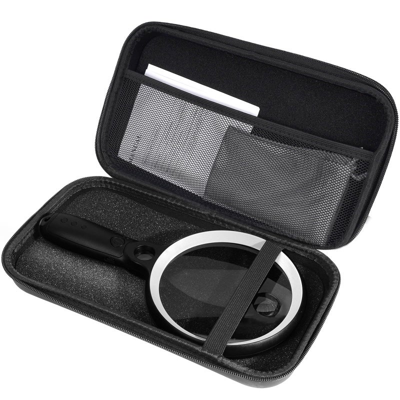 GABORISH Large Magnifying Glass with 37 LED Light and Case, 10X 20X 45X Handheld Illuminated Lighted Magnifier with 3 Light Modes Rechargeable Magnifying Glass for Seniors Reading, Inspection (White & Black) - Image 5