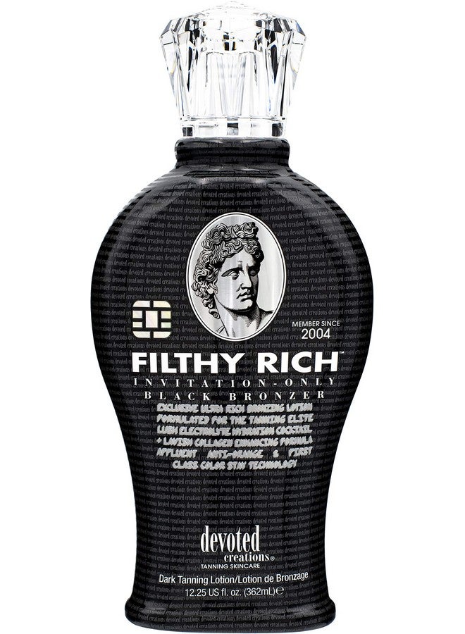 Devoted Creations Filthy Rich - Luxurious Dark Bronzing Formula with Anti-Orange Technology and High Levels of DHA, Natural, & Cosmetic Bronzers for Immediate Color 12.25 oz.