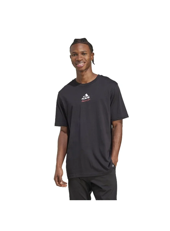 Adidas Adidas M Gallery T Black Graphic Tee (Short Sleeve) T-Shirts For Men