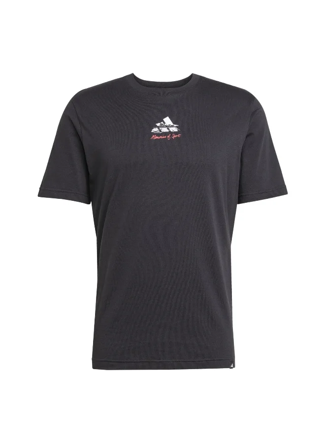 Adidas Adidas M Gallery T Black Graphic Tee (Short Sleeve) T-Shirts For Men