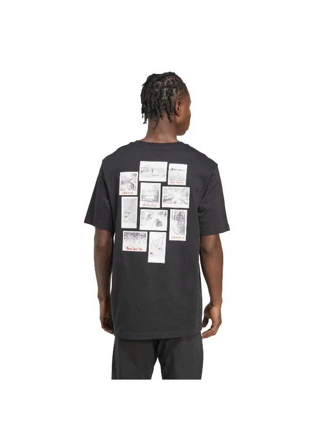Adidas M Gallery T Black Graphic Tee (Short Sleeve) T-Shirts For Men