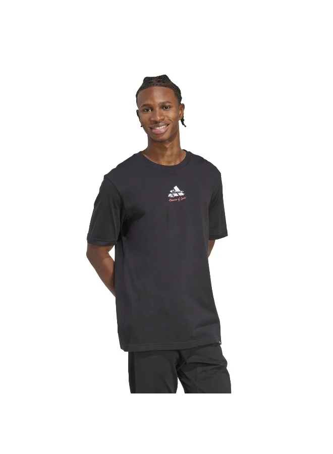 Adidas M Gallery T Black Graphic Tee (Short Sleeve) T-Shirts For Men
