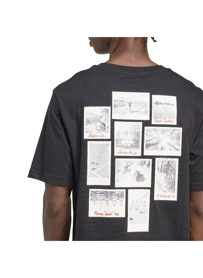 Adidas M Gallery T Black Graphic Tee (Short Sleeve) T-Shirts For Men