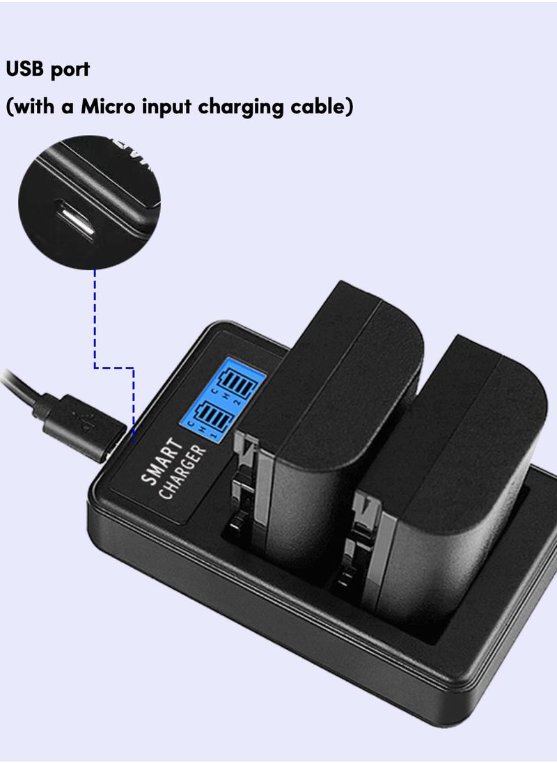 AZorb NP-FW50 Camera Battery Charger, LCD Dual Charger Compatible with Sony Alpha A6000, A6400, A6100, A6300, A6500, A5100, A7, A7 II, A7R, A7R II, A7R2, A7S, A7S II, A7S2, A5000, A3000, RX10, NEX-3/5/7  - Image 5