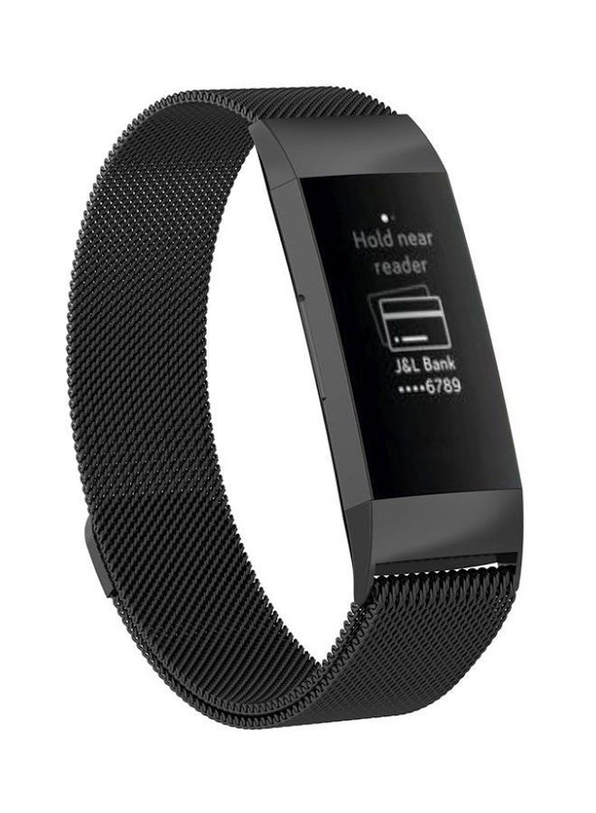 NIBEMINENT Replacement Band For Fitbit Charge 3/4 Black  - Image 3