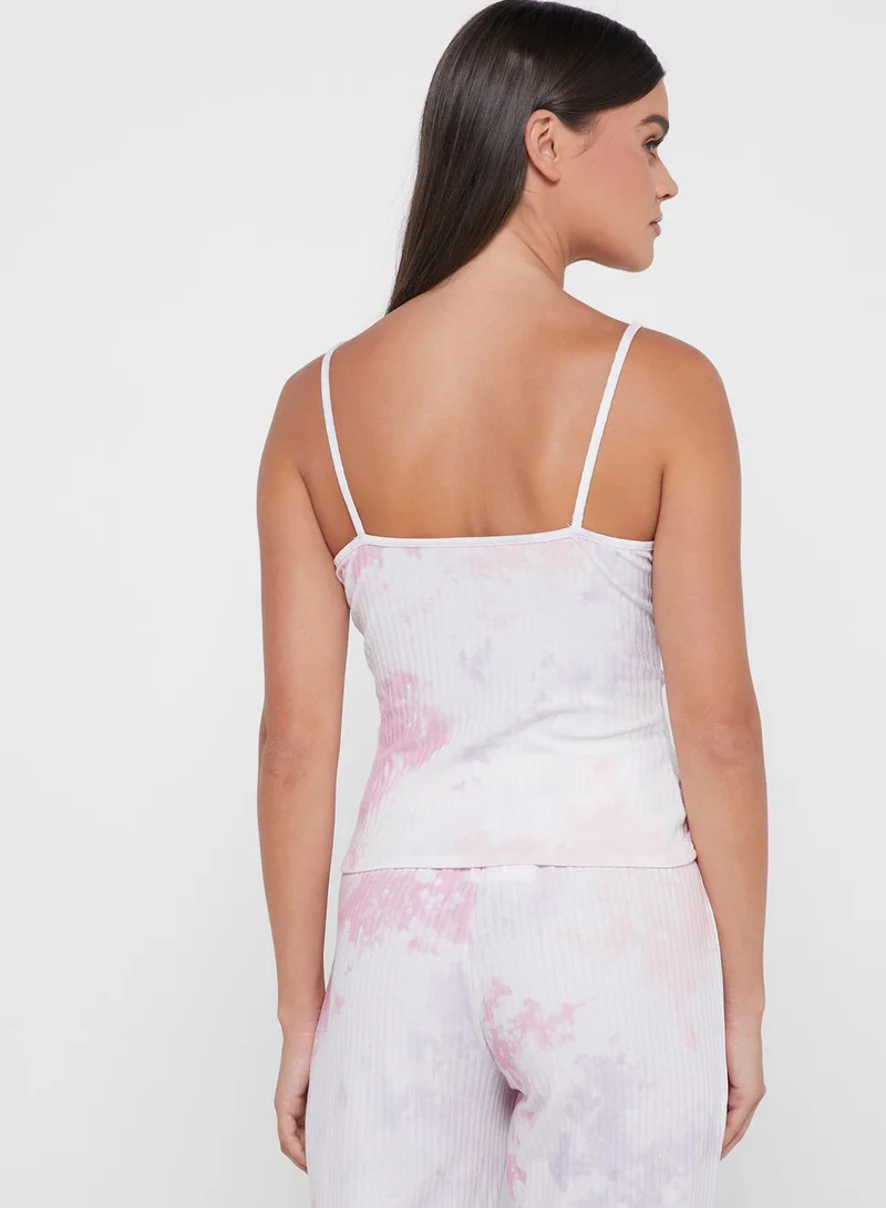 NEW LOOK Tie Dye Ruched Lounge Cami Top