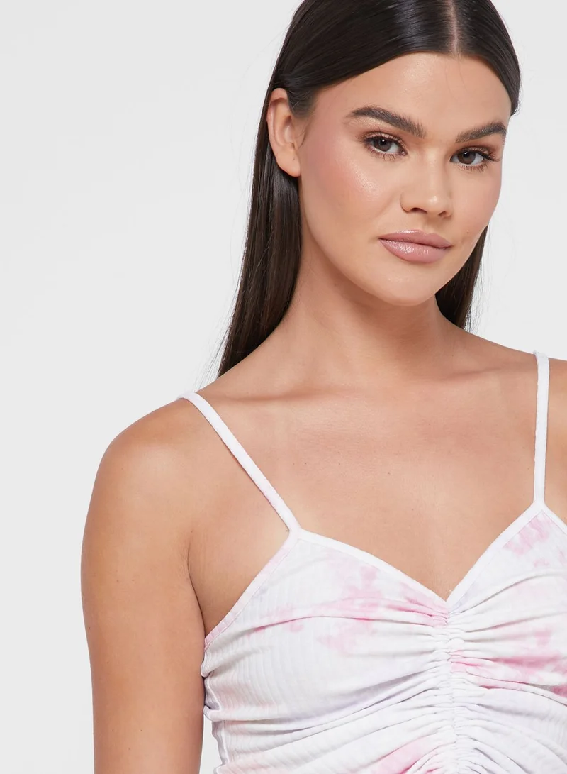 NEW LOOK Tie Dye Ruched Lounge Cami Top