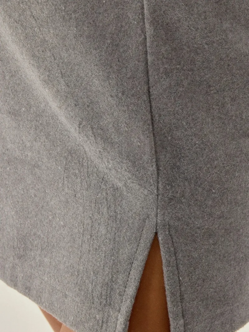 Hiccup Grey High Waist Mini Skirt with Slit for Women | Best Price UAE