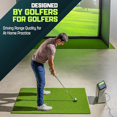 GoSports Golf Hitting Mat PRO 5 x 3 ft 5 mm Artificial Turf Training Mat for IndoorOutdoor Swing Practice Includes 3 Rubber Tees - Image 3