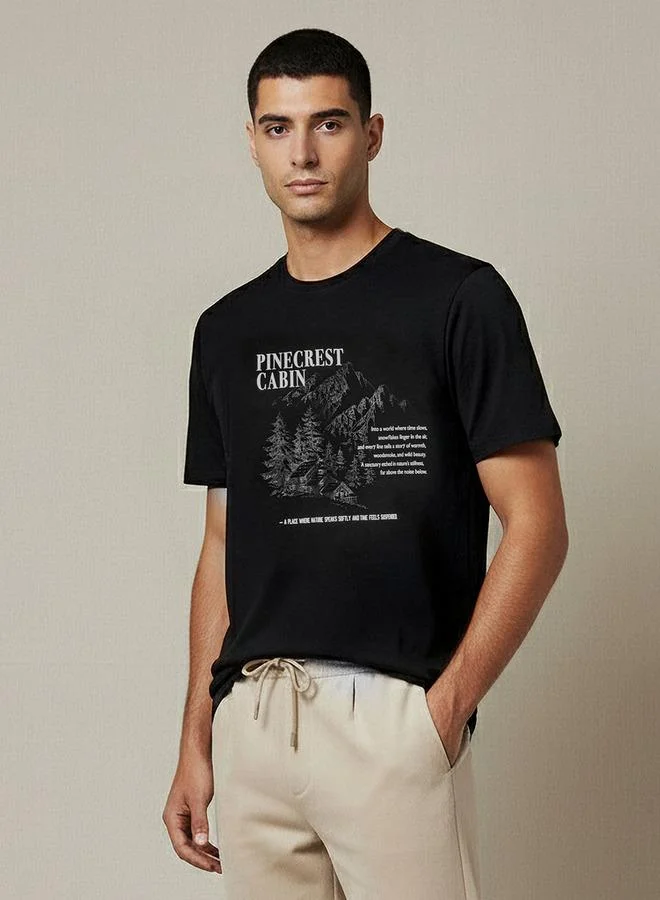 Splash FAV Men Slim Fit Crew Neck Short Sleeves Graphic T shirt