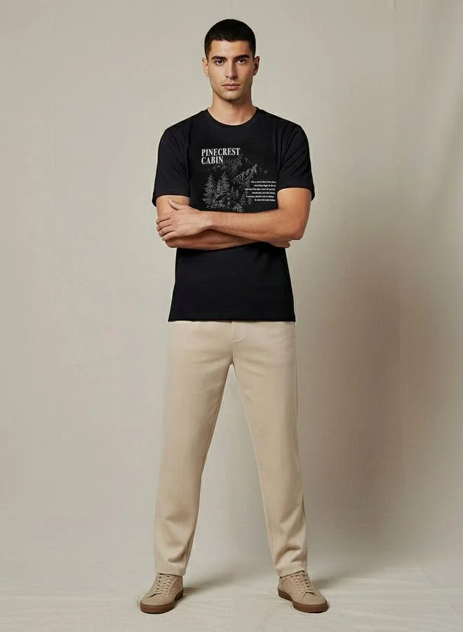 Splash FAV Men Slim Fit Crew Neck Short Sleeves Graphic T shirt