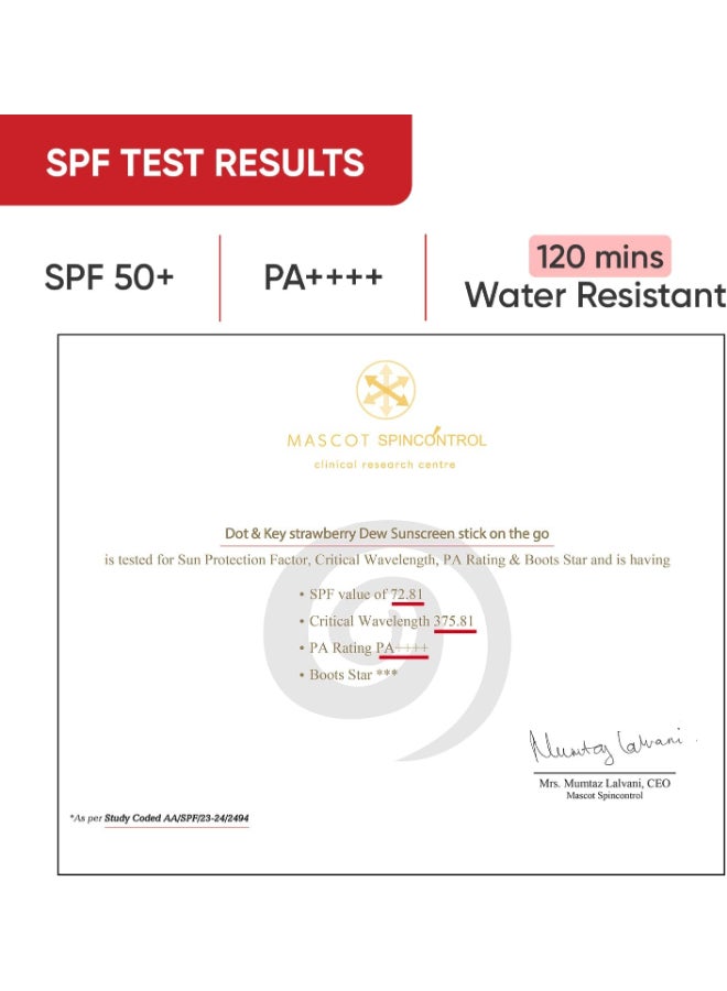 Dot & Key Strawberry Dew Spf 50 Sunscreen Stick On-The-Go 20G - Image 4