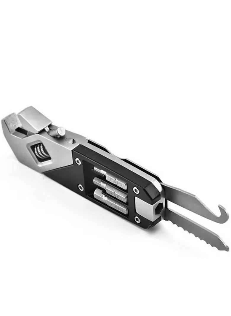 Happy Light Stainless Steel Adjustable Wrench Foldable Pocket Multi Tool Multifunctional Spanner Screwdriver Bits Kit - Image 3