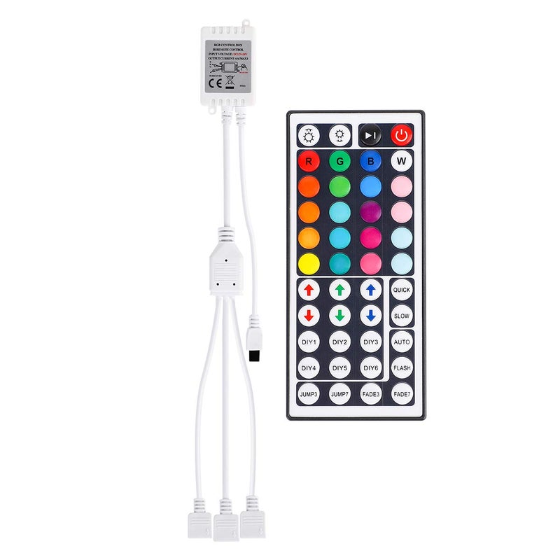 SUPERNIGHT 1to3 Remote Controller Dimmer for RGB LED Strip Lights One Remote Can Control 3pcs Light Strips Synchronously for SMD 5050 2835 3528 Multi Color Changing Rope Lights 3 Ports
