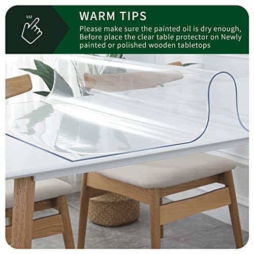FEHAONST 12x36 Inch Clear PVC Desk Protector Plastic Crystal Tabletop Protector Rectangular PVC Vinyl Tablecloths Waterproof Plastic Desk Pad Mat for Office Computer Desk Sofa Table Writing Desk Heat Resistant - Image 3