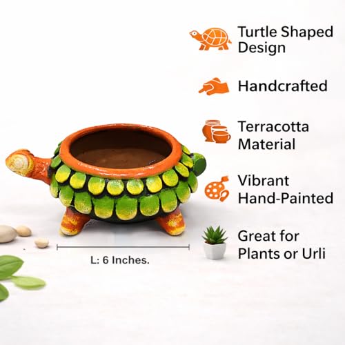 SHOPMEFAST 6-Inch Multicolor Terracotta Bowl - Handcrafted Earthenware Clay Urli, Decorative Planter Pot for Floating Candles, Potpourri, Centerpiece Decor - Image 5