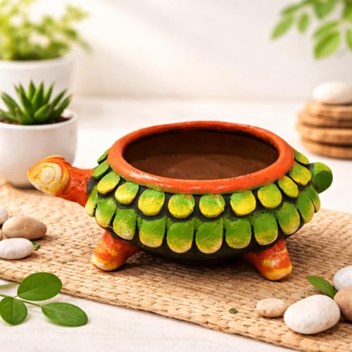 SHOPMEFAST 6-Inch Multicolor Terracotta Bowl - Handcrafted Earthenware Clay Urli, Decorative Planter Pot for Floating Candles, Potpourri, Centerpiece Decor - Image 1