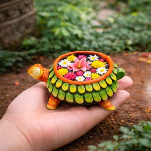 SHOPMEFAST 6-Inch Multicolor Terracotta Bowl - Handcrafted Earthenware Clay Urli, Decorative Planter Pot for Floating Candles, Potpourri, Centerpiece Decor - Image 4