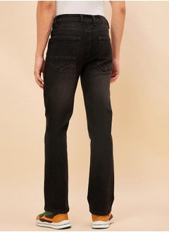 HIGH STAR Mid Rise Plain Regular Fit Jeans by Styli  - Image 4