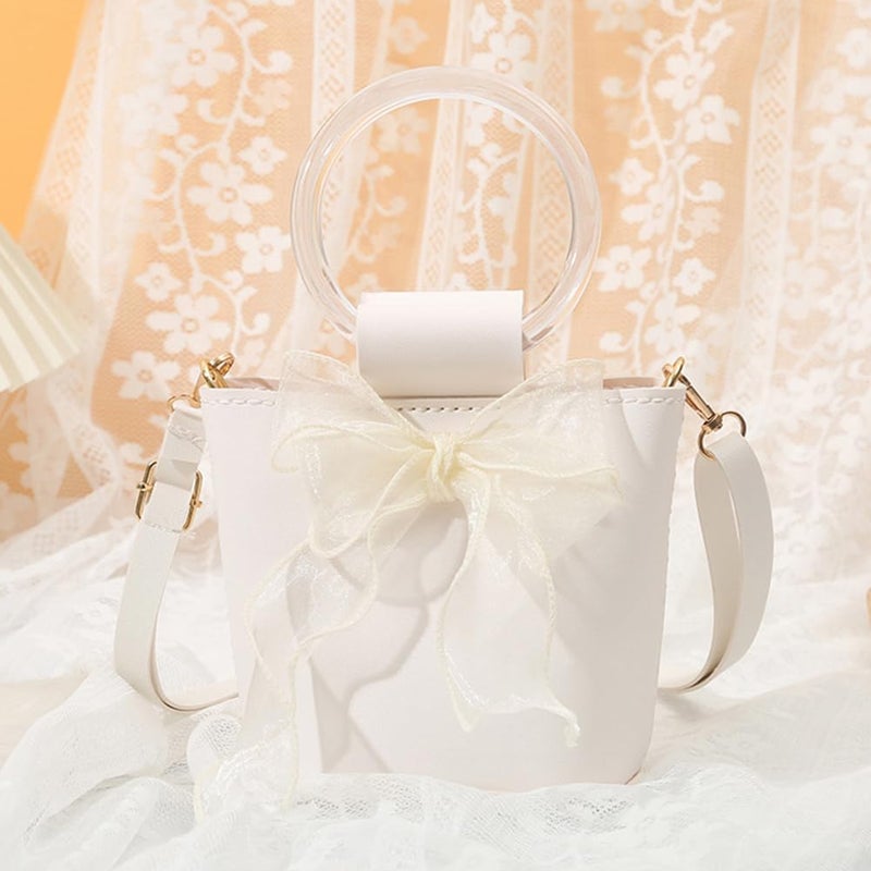 كلاراكو مجموعة أدوات صنع حقيبة دلو من جلد البولي يوريثان من Klarako، مواد صنع حقائب اليد محلية الصنع، خياطة حقيبة كروس بودي يدوية، جميع الملحقات، مجموعة خياطة حقيبة شخصية DIY، 5.5 × 4.1 × 5.9 بوصة، لون أبيض - Image 4