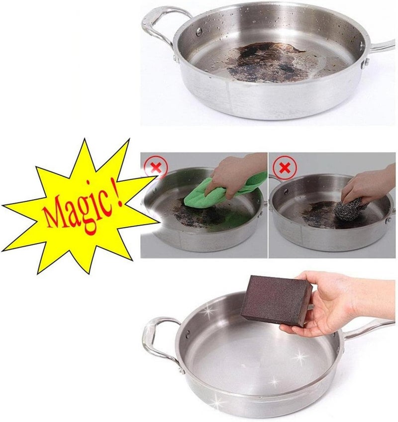 klarako Nano Carborundum Sponge Nano Emery Sponges Emery Sponge Brush Emery Sponge Magic Wipe Rust Eraser Emery Sponge Brush for Pots and Pans Cleaning Tool (10PCS) - Image 4