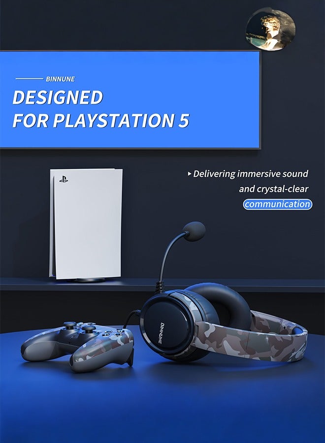 BINNUNE BG02 Wired Gaming Headset with Mic for PC PS5 PS4 Xbox one Switch - Image 2