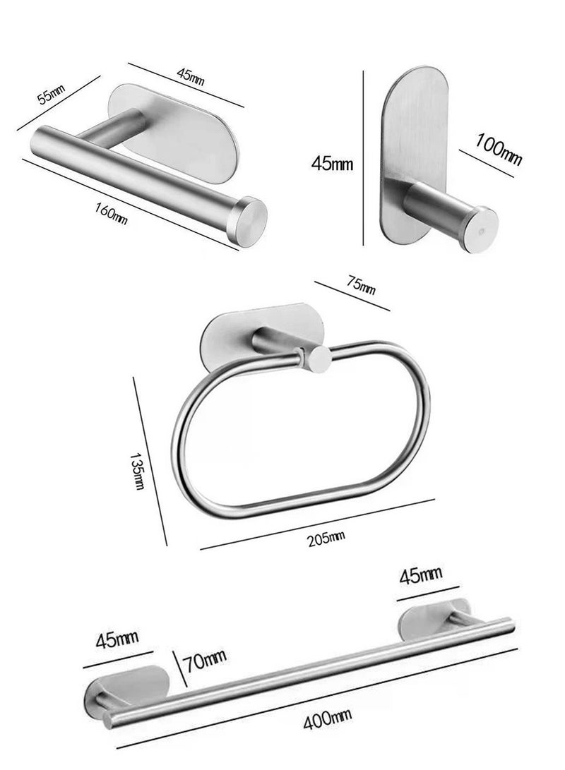 ليوكور 4 قطع من أجهزة رف مناشف الحمام، خطاف منشفة جداري من الفولاذ المقاوم للصدأ 304 - Image 4