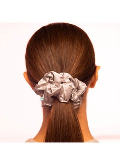 BRIGHTLY LABS Silk Hair Scrunchies - 100% Mulberry Silk Hair Ties for Elastic Ponytail Holders Prevent Frizz and Breakage - Set of 2 Scrunchies for Effortless Hair Care.  - Image 5