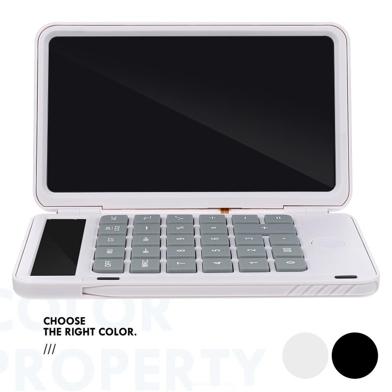 Portable LCD Writing Tablet With Rechargeable Calculator And Erasable Notepad White - Image 4