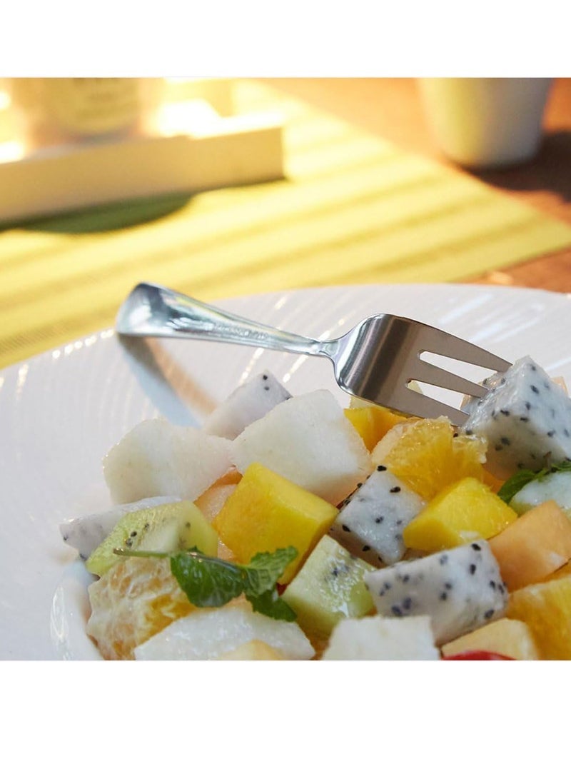 ECVV Dessert Forks 6 Pieces, Stainless Steel Cake Forks Silverware Set, Fruit Forks, Cocktail Forks, Appetizer Small Forks, | 5 Inches - Image 3