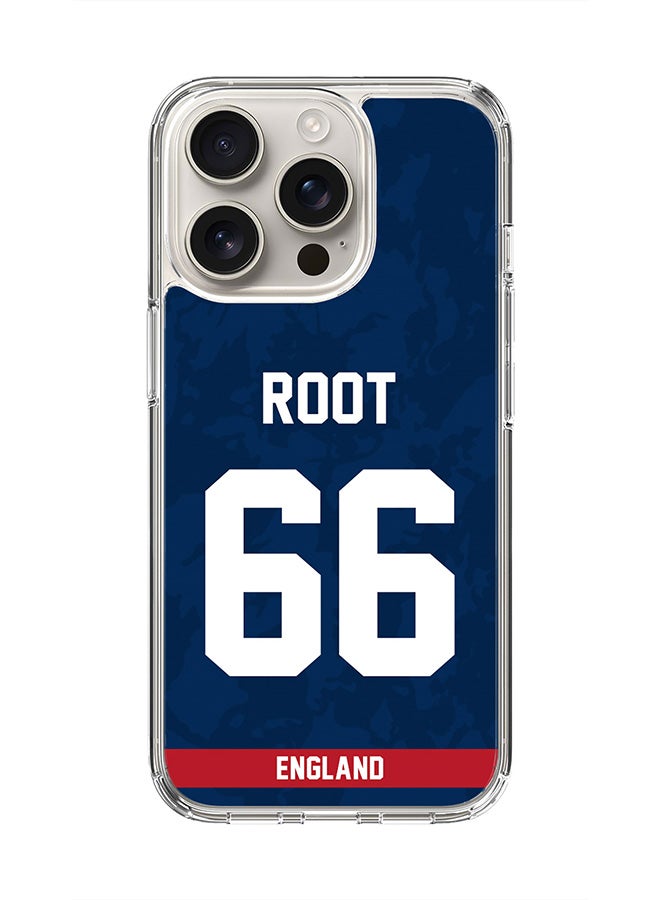 Stylizedd For iPhone 16 Pro Case [Compatible with MagSafe] Slim Magnetic cover Clear Phone Case - Team England Joe Root, Jersey No 66 - Image 1