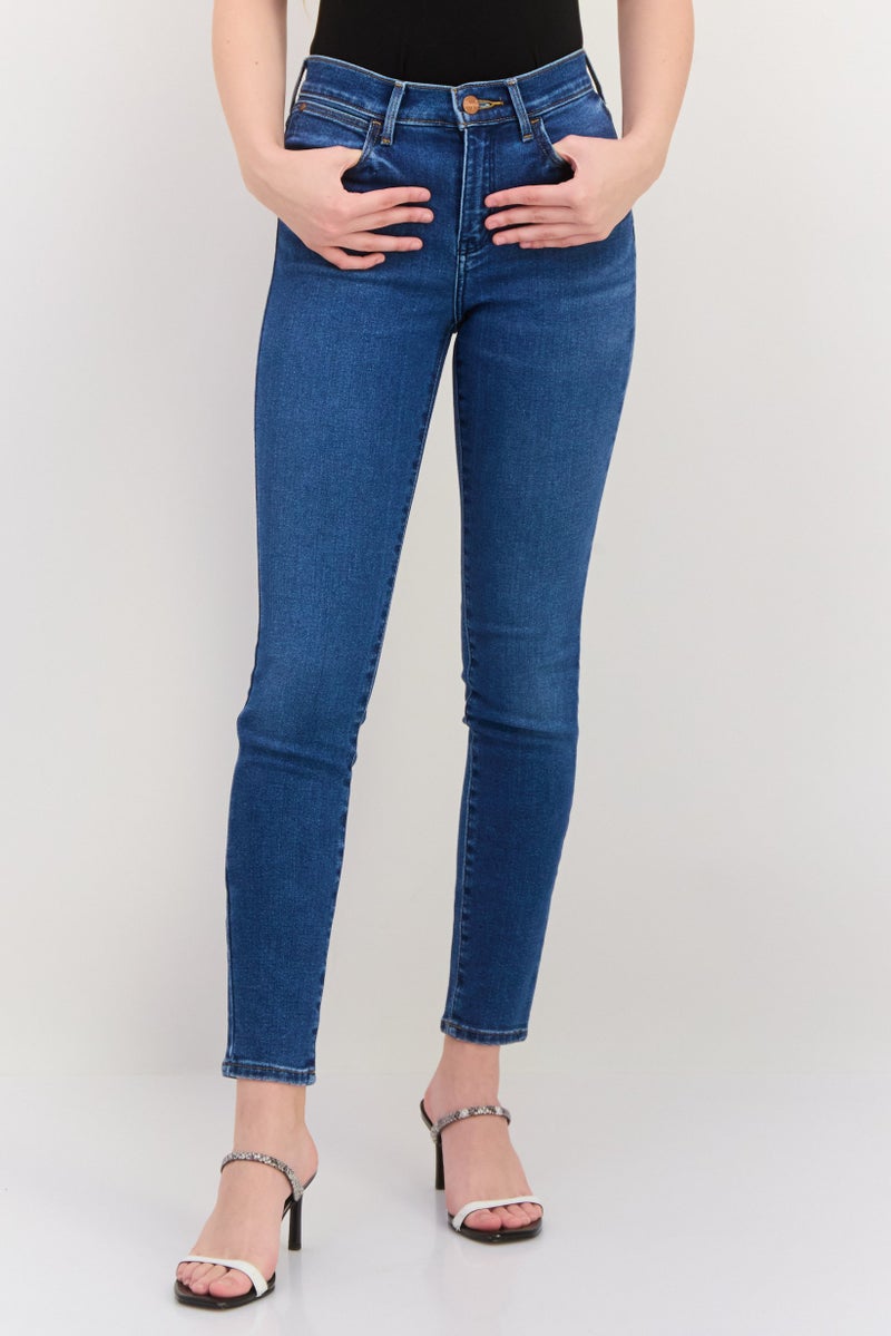Wrangler Women Perfect Fit Washed Stretchable Jeans, Blue - Image 1