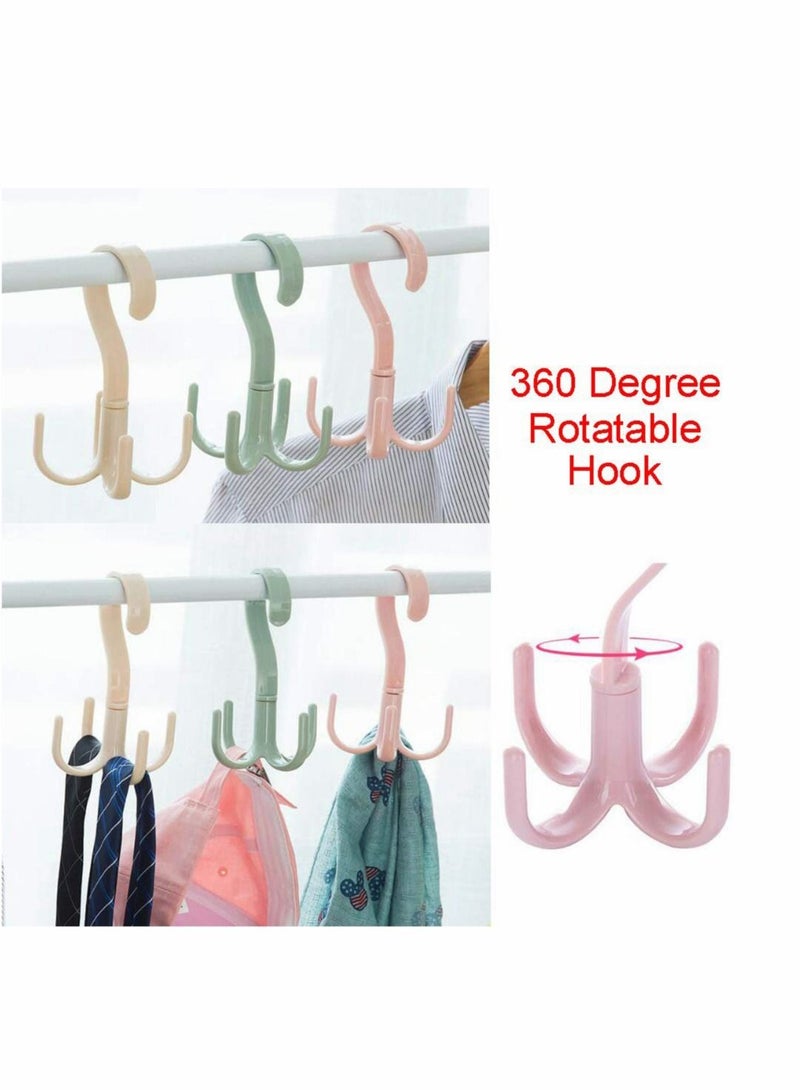 Excefore 360 Degree Rotatable Hook Wardrobe Multi-Functional Bag Tie Hanger  - Image 3