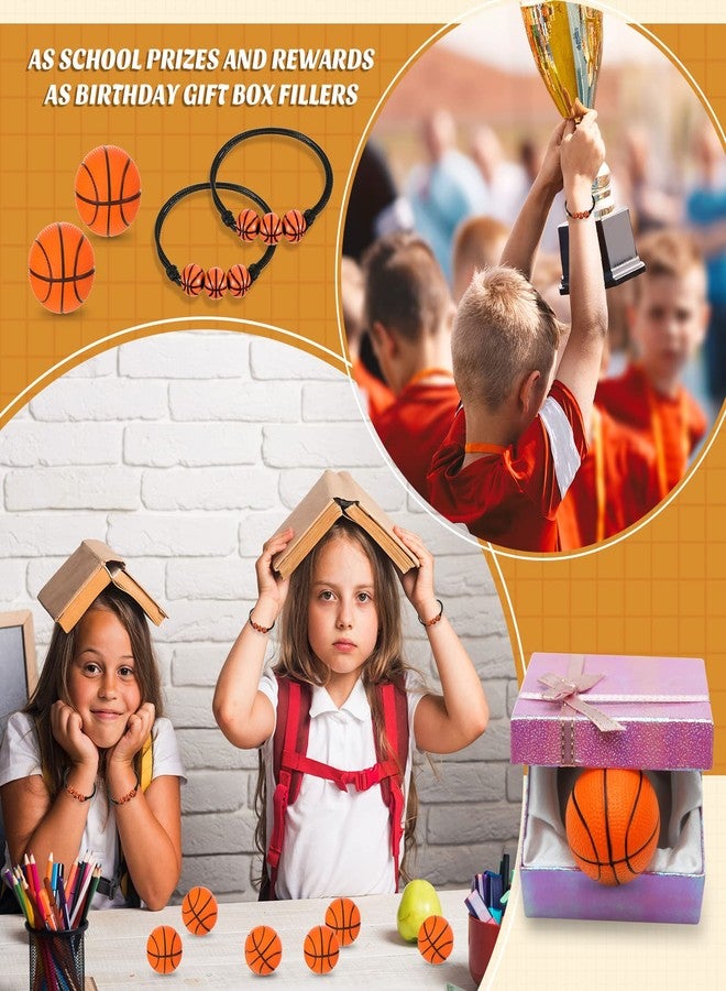هانايف مجموعة هدايا حفلات كرة السلة من هانايف، 64 قطعة، تتضمن 32 كرة صغيرة لتخفيف التوتر و32 سوارًا قابلاً للتعديل، مجموعة هدايا رياضية لحفلات أعياد الميلاد (كرة السلة) كمكافأة للفريق. - Image 5